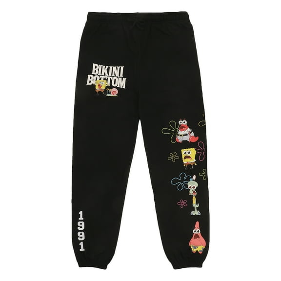 Spongebob Squarepants Bikini Bottom 1991 Men's Black Joggers
-XL