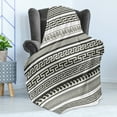 thumbnail image 4 of Abstract Soft Flannel Fleece Throw Blanket, Design Chevron Stripes Native Linear Ornate Pattern, Cozy Plush for Indoor and Outdoor Use, 50" x 70", Army Green Cream White, by Ambesonne, 4 of 5