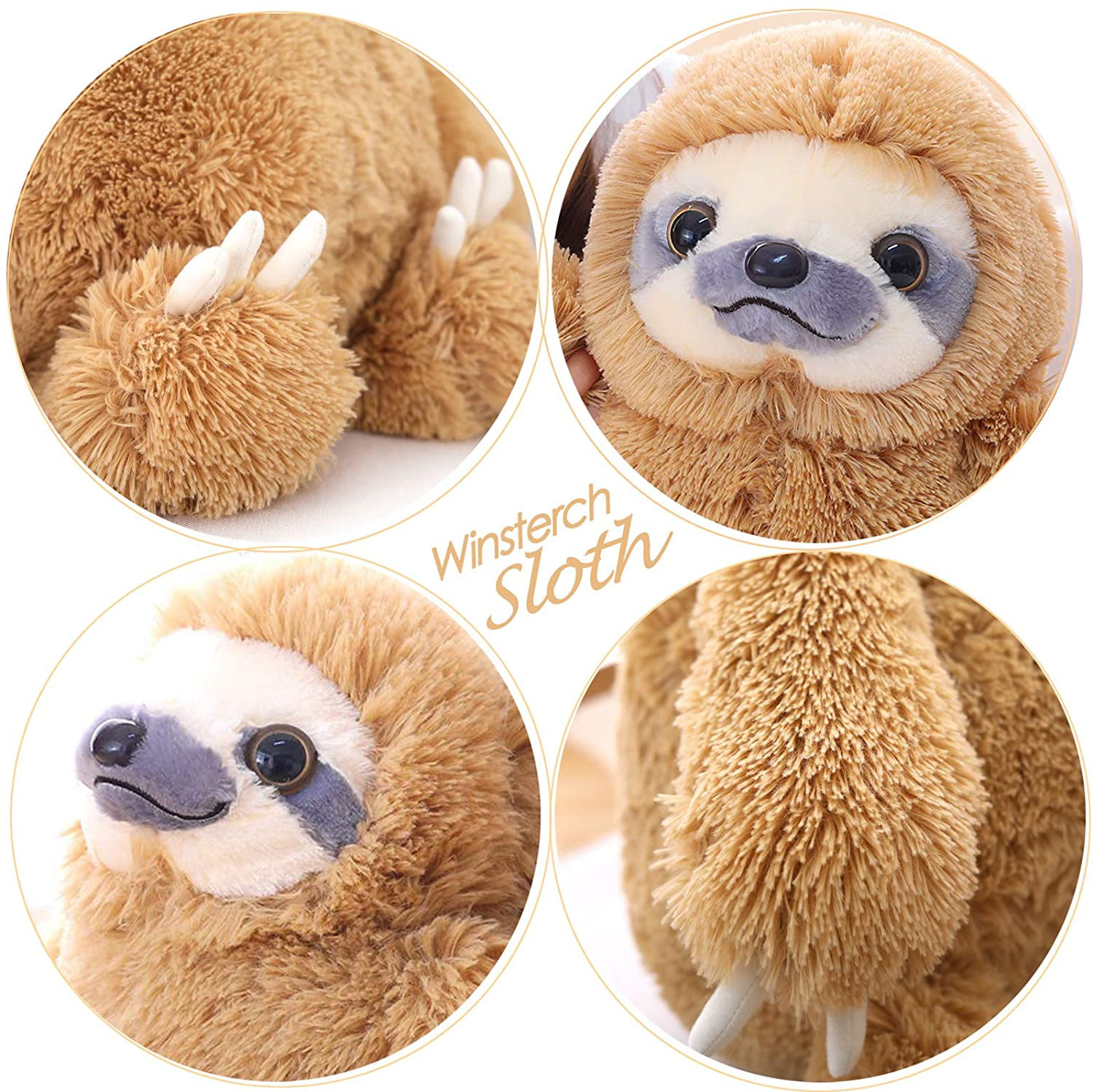 Brown Sloth Toy 15.7'' Kids Stuffed Animal Sloth Bear Plush Toys Gift Baby Doll 