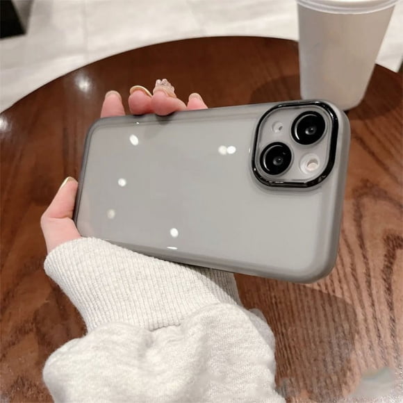 Clear Mobile Phone Case Lens Protector Ring With Lens Film Shockproof Protective Cover Compatible For Iphone Transparent black metal ring with lens film iPhone14Plus