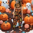 thumbnail image 2 of Kwasome Baby Romper Toddler Baby Girl Halloween Prints Jumpsuit Sleeveless Romper Pants Outfits Orange Adorable Baby Romper 1-2 Years, 2 of 5