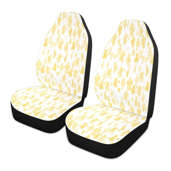 2025 New FashionYellow floral seamless pattern(2) Design Car Seat Covers for Women Car Accessories 2PCS Set Soft Front Seat Protector Cover