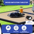 thumbnail image 2 of Wooflex Rectangular Outdoor Dining Table with Black Iron Frame & Brown Wood Plastic Top, Detachable for Outdoor Backyard & Garden, 2 of 7