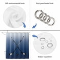 thumbnail image 5 of Navy Blue Ombre Bathroom Shower Curtains with 12 Hooks Polyester Waterproof Shower Curtain for Stalls and Bathtubs Black Hockey Sticks Minimalist Style Decorative Bathroom Privacy Curtain 36x72 Inch, 5 of 9
