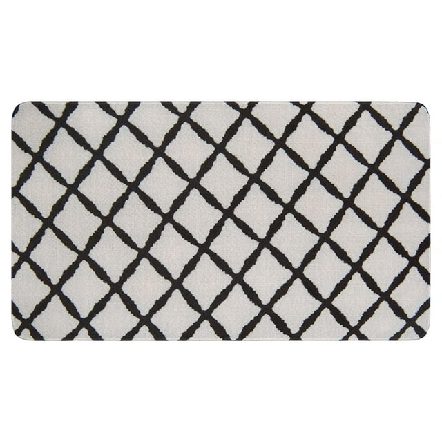 30x17 Boho Small Rug - Stylish Black/White Geometric Design Absorbent & Non-Slip Door Mat for Kitchen Living Room Bedroom or Entryway