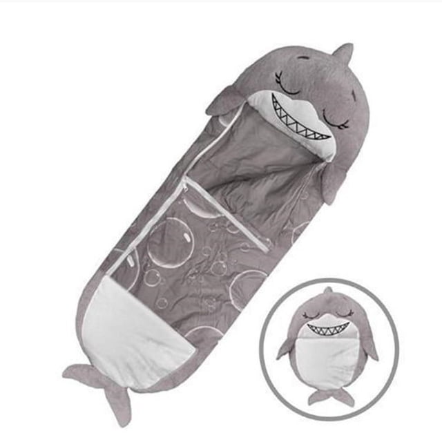 (Gray) children's sleeping bag, children's folding pillow, sleeping bag