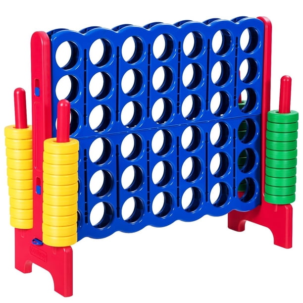 4 en Raya Gigante para Niños y Adultos Juego de Interior y Exterior Rojo 120 x 42 x 104 cm