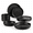 Matte Black-16, variant on 12 Pieces Stoneware Dinnerware Set For 4 Ceramic Dinner Dishware Sets Home Kitchen Plates And With Rustic Terracotta Bottom Dishw