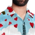 thumbnail image 5 of Eiffel Tower Valentine's Day Men's Hawaiian Shirt, Short Sleeve Printed Button Down Beach Casual Tops, Summer Spread Collar Men's Shirts, 5 of 6