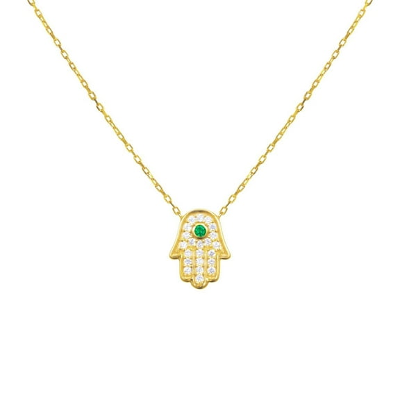 Sterling silver gold plated dainty hamsa necklace