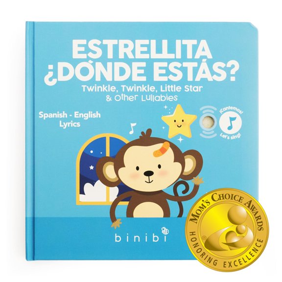 Binibi Spanish Musical Book for Toddlers 1-3 Estrellita ¿Dónde Estás? & Other Nursery Rhymes | Spanish Learning for Kids | Bilingual Children's Sound Book | Libro en español para bebés