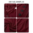thumbnail image 4 of Amoretu Women's Long Sleeve Hoodies Button up Hooded Loose Shirt, Wine Red XL, 4 of 5