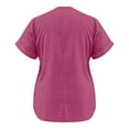 thumbnail image 5 of Tauxra Women's Short Sleeve Button Down Top, Casual Button Up Shirt, Polyester Blouse for Everyday Wear, Versatile Style for Office, Social Events, and Vacation, Comfortable, 5 of 6