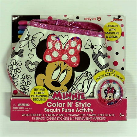 Disney Kids Children Toddler Minnie Mouse Color 'N Style Purse Set