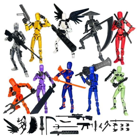 10 Packs Action Figure Set, 3d Printed ActionFigur Action Figure Full Body Mechanical Doll Christmas Birthday Gift for