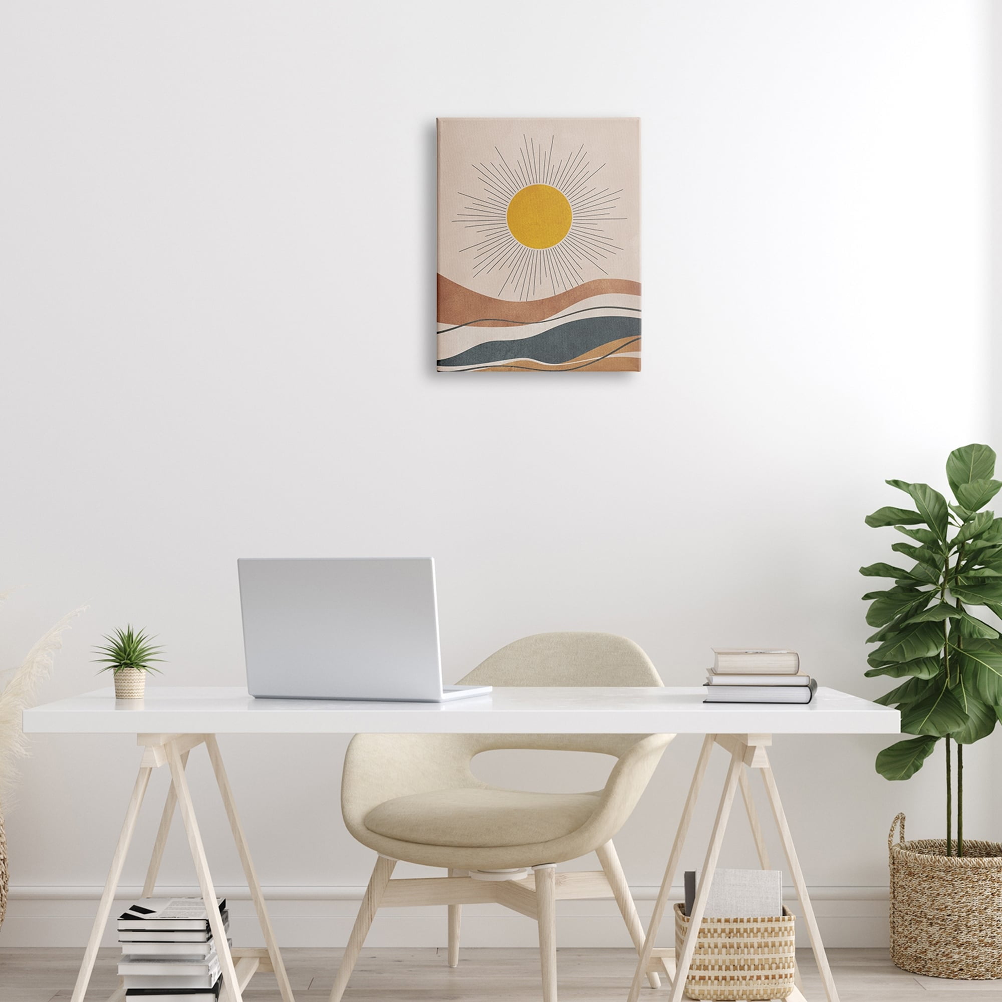 Stupell Industries Abstract Sun Shining Desert Brown Lines, 16 x 20, Design by JJ Design House LLC