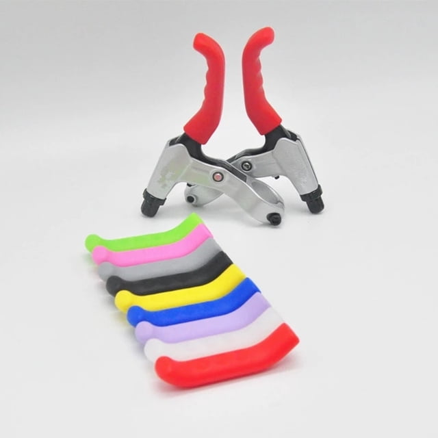 1pair Boutique Protective Gear Soft Anti-Slip Brake Handle Silicone Sleeve Motorcycle Bicycle Protection Cover AccessoriesBlue 1pair He Qiyong unisex