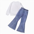 thumbnail image 2 of WXFAZCVU Girls Fall Outfits Flower Crewneck Sweatshirt and Flared Jeans Trendy Clothing Set Size 3-4 Years, 2 of 4
