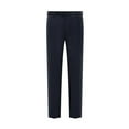 thumbnail image 2 of BiZtdJrK Men's Classic Fit Dress Pants Hidden Expandable Waist Straight Leg Dress Pant Solid Casual Work Pants with Pockets Navy L, 2 of 4