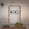 thumbnail image 2 of Open Box COZAYH Curved Wood Frame Accent Mirror, Modern Farmhouse Wall Decor, Natural, 2 of 7