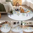 thumbnail image 5 of Floral Eucalyptus Leaves Round Area Rug 5Ft Washable Circle Rugs for Living Room Bedroom, Daisy Summer Botanical Watercolor Non-Slip Carpet Floor Mats Indoor Outdoor Carpet Runner Home Decor, 5 of 8