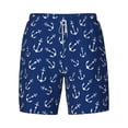 thumbnail image 4 of Lsque Mens Swim Trunks Nautical Anchors Pattern - Bathing Suit Compression Liner - Beach Swim Shorts Swimwear - (S-3XL) - Stretch Quick Dry -X-Large, 4 of 9