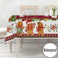 thumbnail image 3 of Christmas Gingerbread Candy Cane Tablecloth Winter Festive Party Decor Washable Santa Hat Xmas Table Cloths Dining Table Decor, 3 of 6