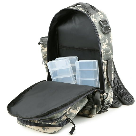 Bag Fishing Tackle Backpack With 4 Trays Storage Bag Outdoor Shoulder Backpack Water-Resistant Fishing Gear Bags With 4 Tackle Box Fishing Gear Bag