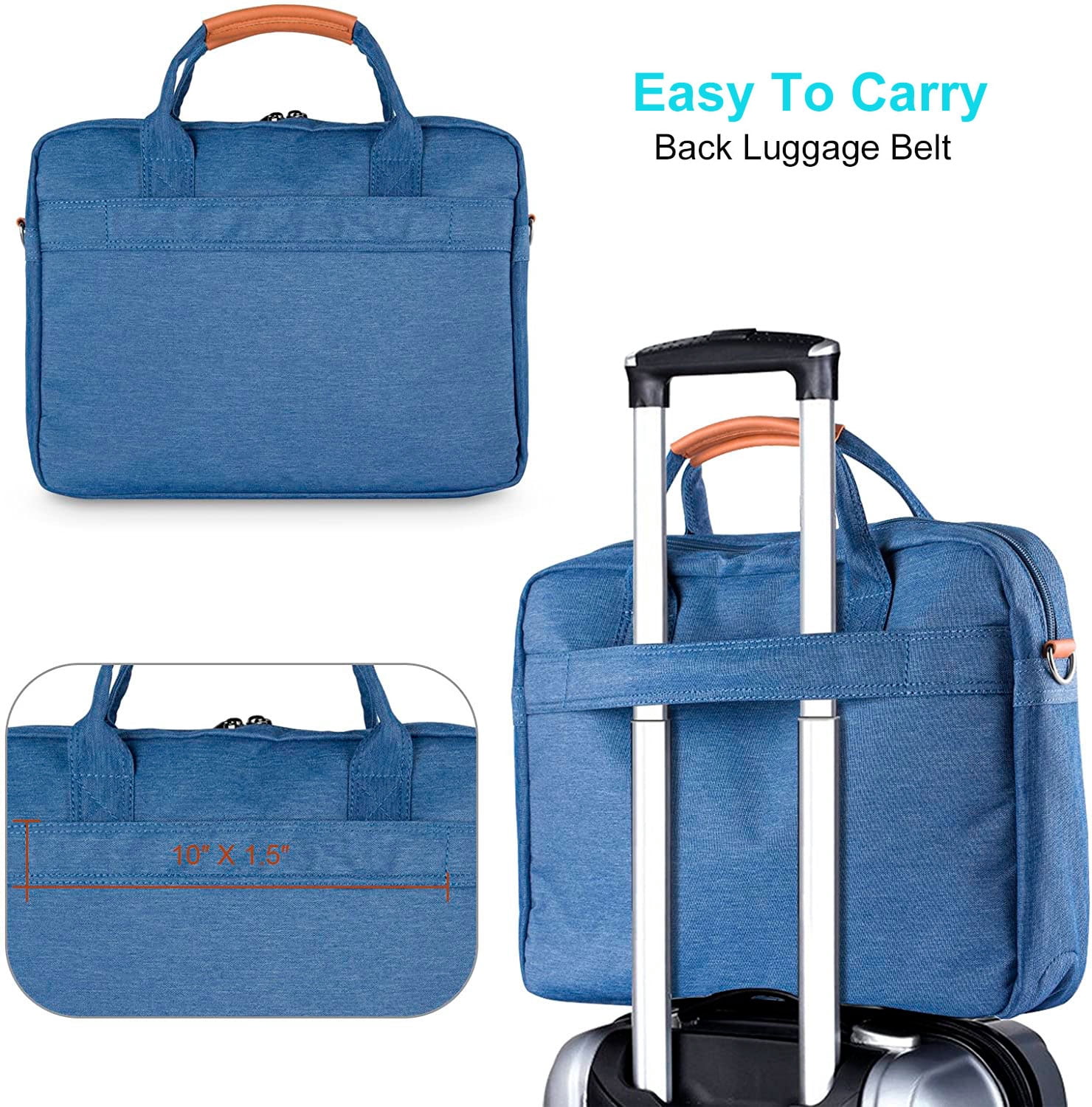 Laptop Shoulder Bag Messenger Bag Slim Briefcase 15 15.6 Inch for MacBook Pro 16, MacBook Pro 15, Surface Laptop 15, Notebook Carrying Case