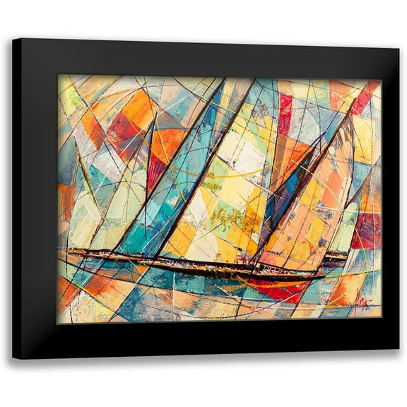 Florio, Luigi 14x12 Black Modern Framed Museum Art Print Titled - Regata futurista