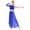 Royal Blue, variant on Womens 2 Piece Lyrical Dance Costumes Single Long Sleeve Crop Tops with Mesh Tulle Wide Leg Pants Black XXL