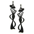 thumbnail image 2 of 2Chique Boutique Women's Metal Post Dangle Woman Figure Earring Set, 2 of 2