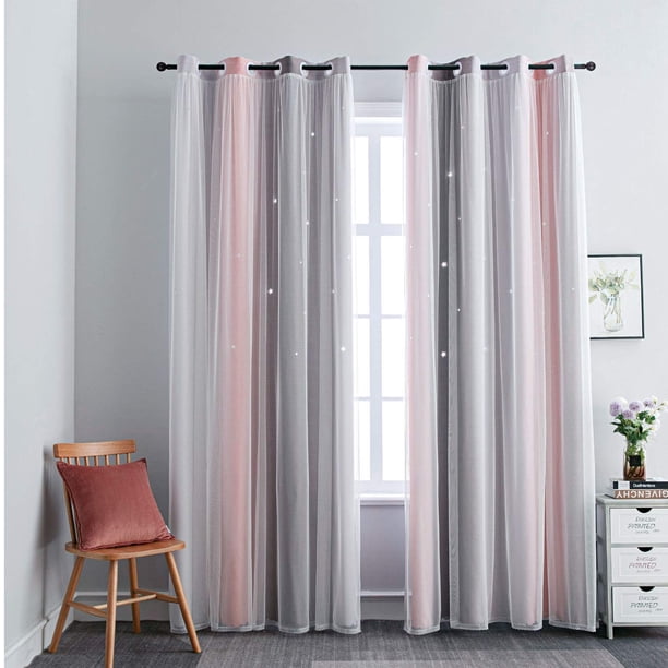 Cortinas FANLI Ombre Rainbow Blackout para dormitorio de niños y niñas