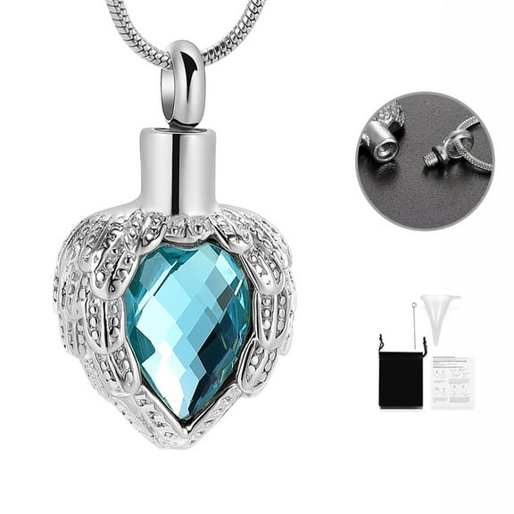 Cremation Jewelry for Ashes Keepsake Heart Cremation Urn Necklace for Women Men - Crystals Memorial Pendant