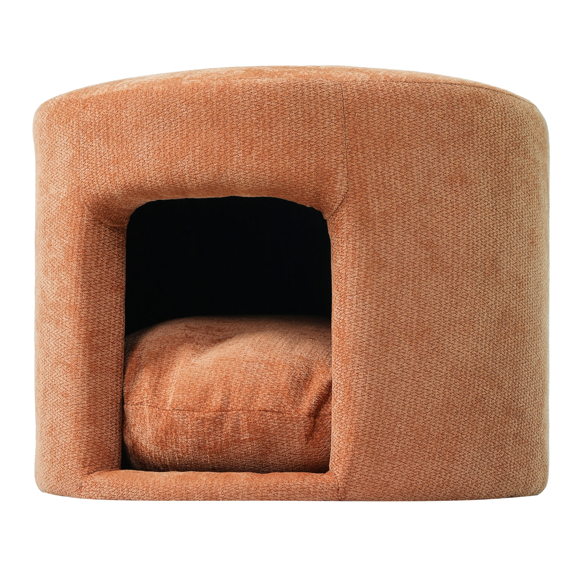 Christopher Knight Home 23.6" Pet Friendly Ottoman with Removable Cushion and Hidden Nook, Orange