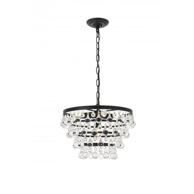 Living District LD5016D17BK Kora 5 Light Black Ceiling Pendant