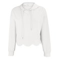 thumbnail image 4 of Cropped Hoodies for Women 2026 Casual Long Sleeve Hooded Sweatshirts Cute Scalloped Hem Hooded with Drawstring Pullover Top, 4 of 5