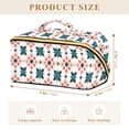 thumbnail image 4 of FORMRS Makeup Bag Travel Cosmetic Organizer for Women Fold Flat Zipper Pouch with Handle, Flowers Geometric Pattern, 4 of 8