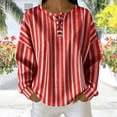 thumbnail image 5 of Tops for Women Long Sleeve Round Neck Fashion Printed Loose Casual Comfortable Buttons Blouse, 5 of 5