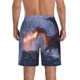 thumbnail image 3 of KLL Winter Fire Dragon Men's Casual Summer Beach Shorts Hawaiian Shorts with Pockets-3X-Large, 3 of 5