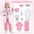 thumbnail image 4 of Marendyee Doctor Costume for Girls and Boys Kids Scrubs Nurse outfit With Set including a stethoscope Dress Up Cosplay Halloween Toddler 6T 5-6Years, 4 of 23