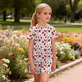 thumbnail image 6 of Auroural Big Girls Clothes 2 Piece Sets for Girls Kids Girls Fashion Cute Print Loose Short Sleeve Top Shorts Set Homewear Set, 6 of 8