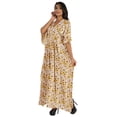 thumbnail image 3 of Moomaya Women Long Maxi Cover Up Printed Kimono Sleeve Night Dress Maxi Kaftan Gown Sleepwear, 3 of 7