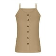 thumbnail image 6 of Sevevn Women's Fashion Solid V-Neck Camisole - Short Sleeves Casual Tank Top Khaki L End of Year Clearance, 6 of 6