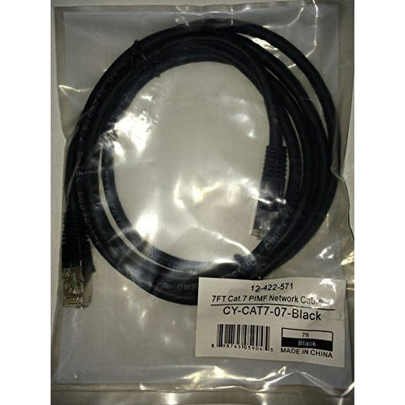Coboc CY-CAT7-05- Black 5ft. 26AWG Snagless Cat 7 Black Color 600MHz SSTP(PIMF) Shielded Ethernet Stranded Copper Patch cord /Molded Network lan Cable