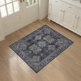 thumbnail image 3 of ODIKA 3'x5' Washable Area Rug Non-Slip, Flatweave, Easy Care Vinyl Moth Distressed Panel Traditional Decorative Motifs Butterfly for Hallway, Laundry Room, 3 of 7
