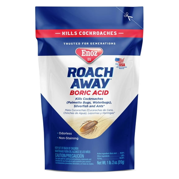 Enoz Roach Away Boric Acid Powder, Roach Killer, 18 oz Pouch