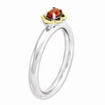 thumbnail image 3 of Sterling Silver Stackable Red Agate 2.25mm Ring, size 7, 3 of 6