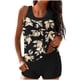 thumbnail image 2 of Trajes de baño Amzcrzy Tankini para mujer, trajes de baño, trajes de baño, bikini, traje de baño conservador para mujer, estampado, talla grande, traje de baño dividido de dos piezas, negro, M, 2 of 5