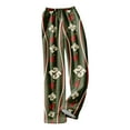 thumbnail image 6 of Adult Fashion Christmas Print Casual Pants with Drawstring Elastic Waist, Comfortable Sleepwear and Loungewear Trousers for Home Use,Army Green,M, 6 of 7